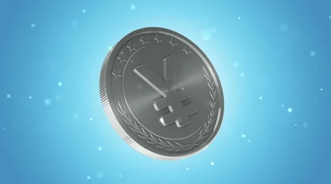 Gold coins falling Stock Footage 54924434