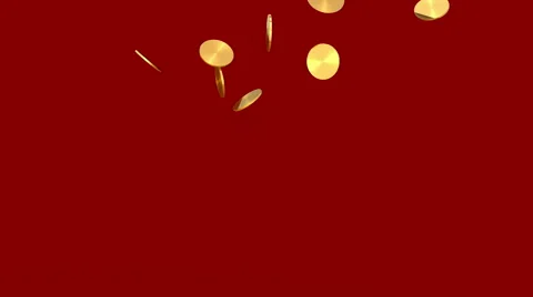 Gold coins falling Stock Footage 54924760