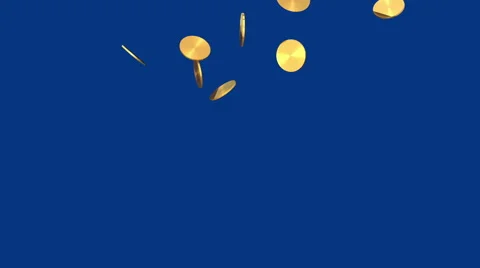Gold coins falling Stock Footage 54924796