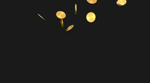 Gold coins falling Stock Footage 54924829