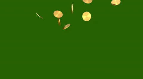 Gold coins falling Stock Footage 54924835