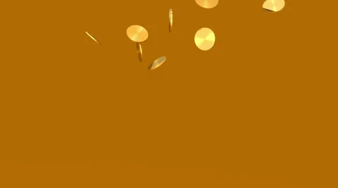 Gold coins falling Stock Footage 54924850