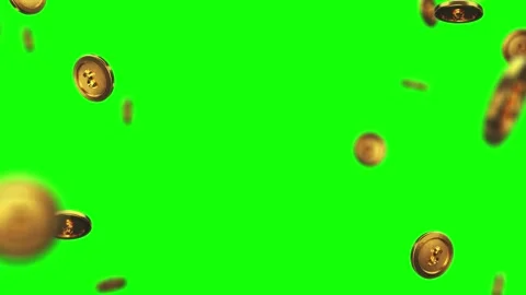 Gold coins falling in slow motion. Wealth and financial success concept with Stock Footage 340607115