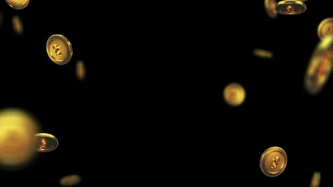 Gold coins falling in slow motion. Wealth and financial success concept with 库存影片 340607116