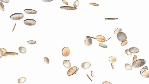 Gold coins falling on white background 3D render Falling US gold coin animati Stock Footage 272768933