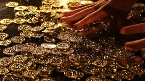 Gold coins Stock Footage 10857598