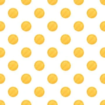 Gold coins forming seamless pattern for money background Illustrazione stock