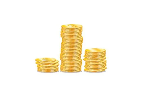 Gold coins objects Stock Illustration