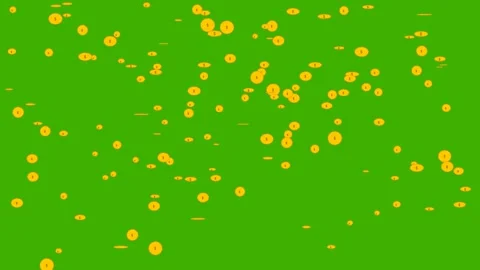 Gold coins raining on green screen overlay 4K Vídeos de archivo 336513625