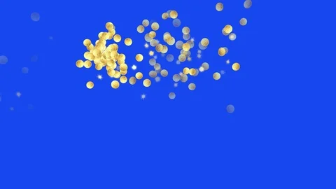 Gold coins - seamless loop, blue screen Stock Footage 93679282