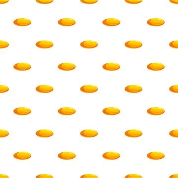 Gold coins seamless pattern on white background Stock Illustration
