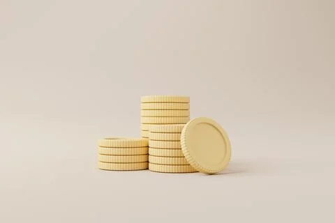 Gold coins stack on background. Save money and financial investment concept.  Stock Photos