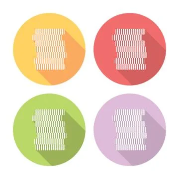 Gold Coins Stack Flat Icons Set Stock Illustration