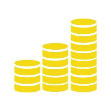 Gold Coins Stack Icon Stock Illustration