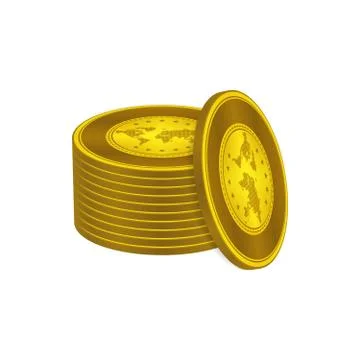 Gold coins stack Stock Illustration