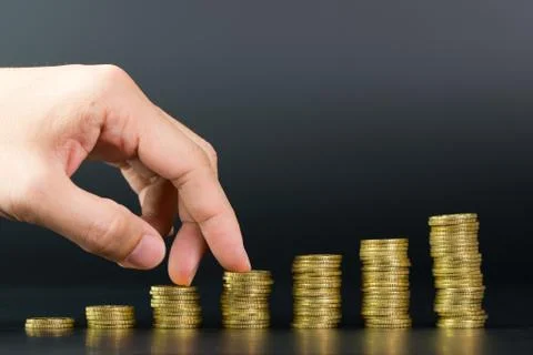 Gold coins stack Foto stock