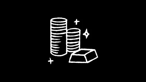 Gold Coins Stack Wealth Icon Stock Footage 345593627