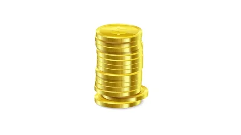 Gold coins stacking on white background representing financial growth wealt.. Stock Footage 334256203