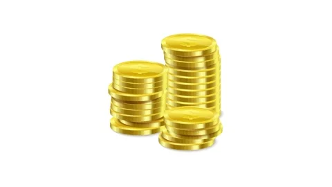 Gold coins stacking up on white background representing financial growth we.. Stock Footage 334256207