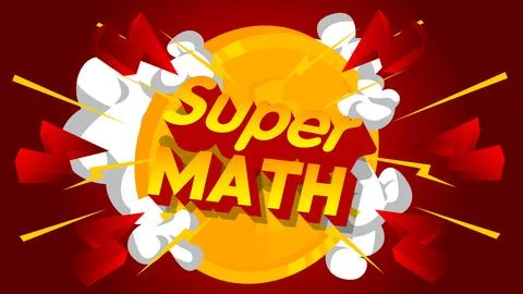 Gold Coins with Super Math text. Coin rain. Vector Illustrated Golden metal.. Stock Illustration