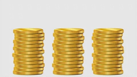 Gold coins on a transparent background. 스톡 동영상 148261004