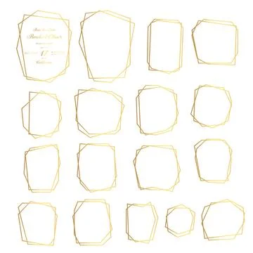 Gold collection frame on white background vector collection. Stock Illustration