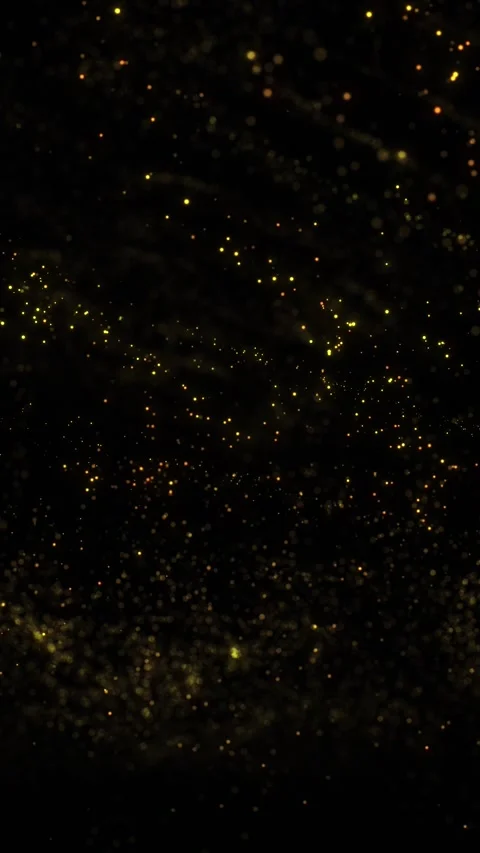 Gold color dot particles loop motion on clean black vertical background Stock Footage 339718561