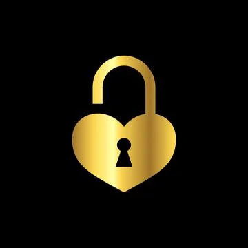 Gold Color Padlock Icon Vector Logo Template Illustrazione stock