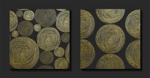 Gold color pattern with circles 스톡 일러스트