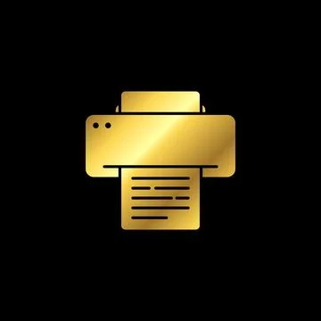 Gold Color Printer Icon Vector Template イラスト素材