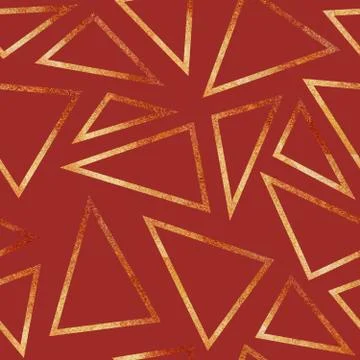 Gold color triangle pattern with grunge effect Stock Illustration