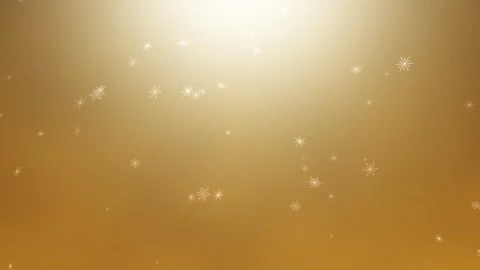 Gold colored background with falling illustrated snowflakes loop background Stock Footage 345683816