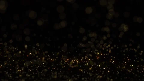 Gold colored blurred dots slow motion flying loop background Stock Footage 340588899