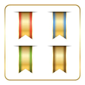 Gold colored bookmark Stock Illustration
