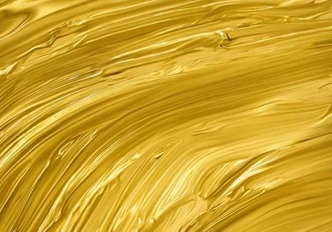 Gold Colored Paint Wave Pattern Full Frame Shot Stock Photos
