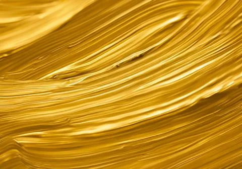 Gold Colored Paint Wave Pattern Full Frame Shot Stock Photos