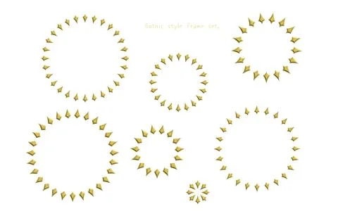 A gold-colored, three-dimensional Western frame. Stock Illustration