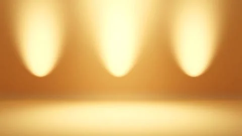 Gold colour background wall with light spot floor display, gold backdrop with Stock Illustration