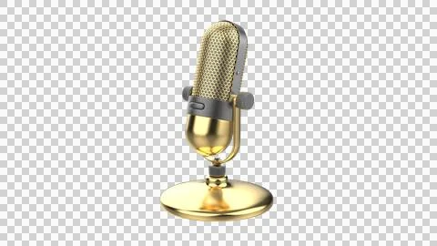 Gold colour mic Stock Illustration
