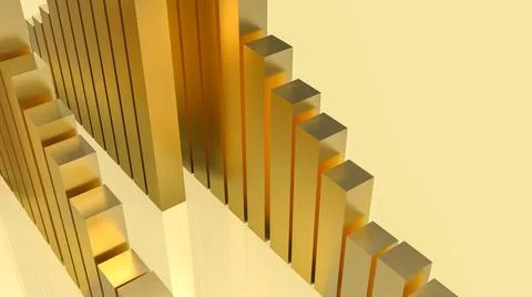 The gold column for abstract background  3d rendering Stock Illustration