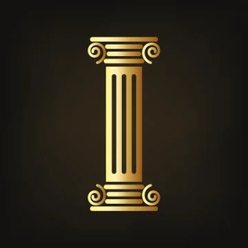 Gold column icon. Vector illustration Stock Illustration