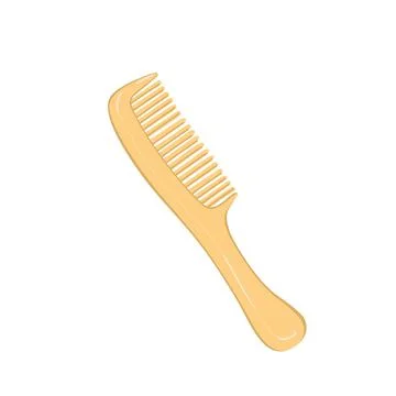 Gold comb isolated on a white background. Illustrazione stock