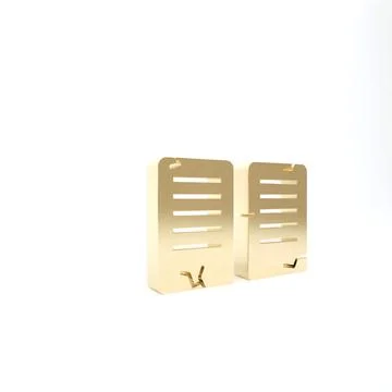 Gold The commandments icon isolated on white background. Gods law concept. 3d Stock Illustration