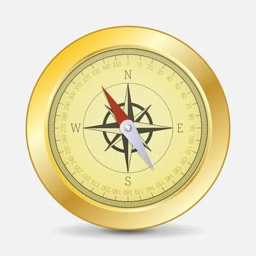 Gold compass Stock Illustration