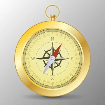 Gold compass Stock Illustration