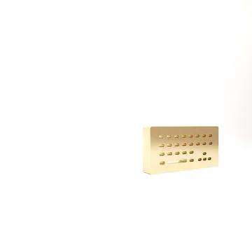 Gold Computer keyboard icon isolated on white background. PC component sign.  Stock-Illustration