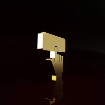 Gold Computer keyboard icon isolated on brown background. PC component sign.  Stock-Illustration