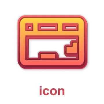 Gold Computer keyboard icon isolated on white background. PC component sign Stock-Illustration