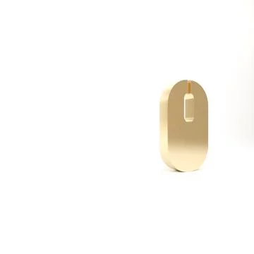 Gold Computer mouse icon isolated on white background. Optical with wheel sym Stock Illustration