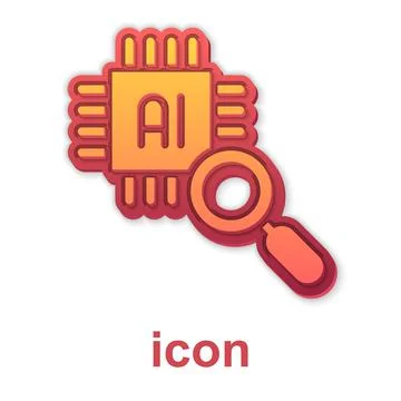 Gold Computer processor with microcircuits CPU icon isolated on white background 스톡 일러스트